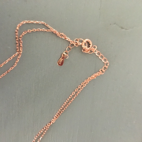 Sterling Silver Rose Gold Layered Pendant Necklace - Picture 7 of 7